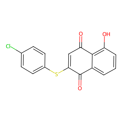 2-(4-Chlorophenyl)sulfanyl-5-hydroxy-naphthalene-1,4-dione structure
