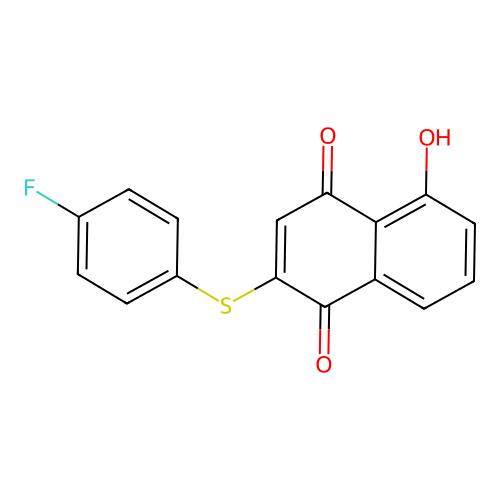 2-(4-Fluorophenyl)sulfanyl-5-hydroxy-naphthalene-1,4-dione structure