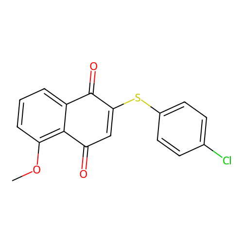 2-(4-Chlorophenyl)sulfanyl-5-methoxy-naphthalene-1,4-dione structure