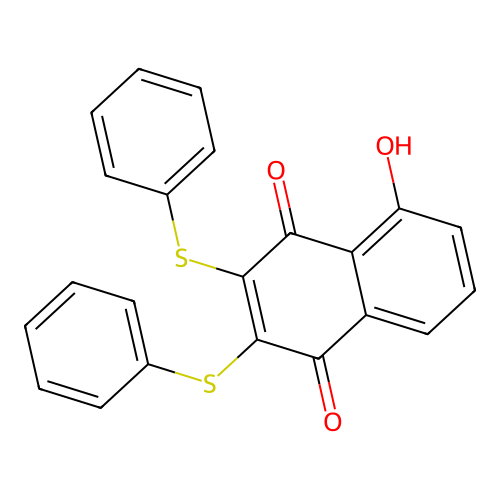 5-Hydroxy-2,3-bis(phenylsulfanyl)naphthalene-1,4-dione structure