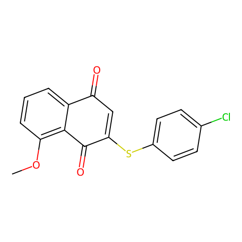2-(4-Chlorophenyl)sulfanyl-8-methoxy-naphthalene-1,4-dione structure