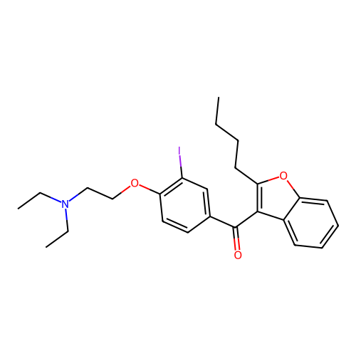 (2-Butylbenzofuran-3-yl)(4-(2-(diethylamino)ethoxy)-3-iodophenyl)methanone structure