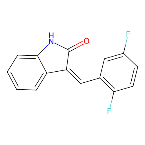 3-[(2,5-difluorophenyl)methylidene]-1H-indol-2-one structure