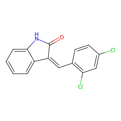 (3Z)-3-(2,4-dichlorobenzylidene)-1,3-dihydro-2H-indol-2-one structure