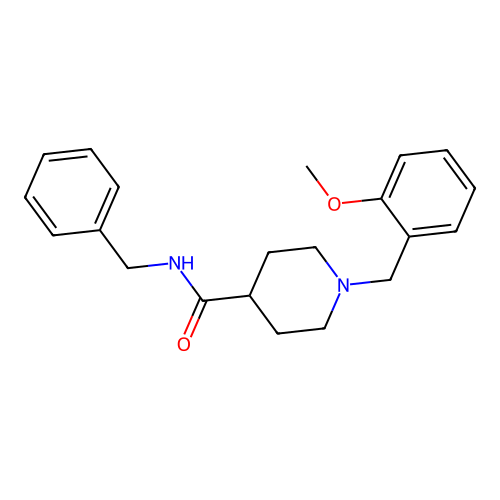 N-benzyl-1-[(2-methoxyphenyl)methyl]piperidine-4-carboxamide structure