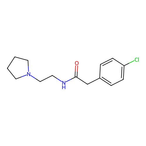 2-(4-chlorophenyl)-N-(2-pyrrolidin-1-ylethyl)acetamide structure
