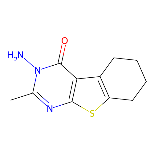 3-Amino-5,6,7,8-tetrahydro-2-methyl(1)benzothieno(2,3-d)pyrimidin-4(3H)-one structure