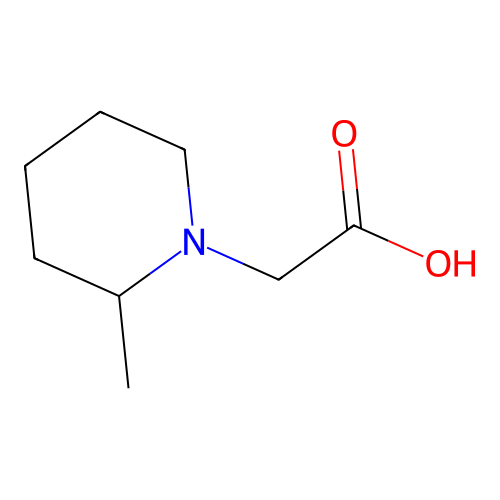 (2-Methylpiperidin-1-yl)acetic acid structure
