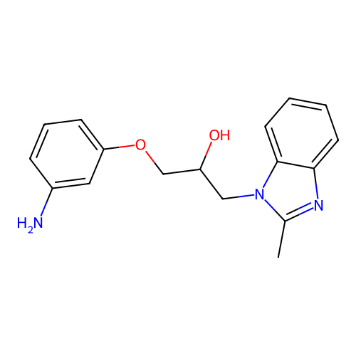 1-(3-Amino-phenoxy)-3-(2-methyl-benzoimidazol-1-yl)-propan-2-ol structure