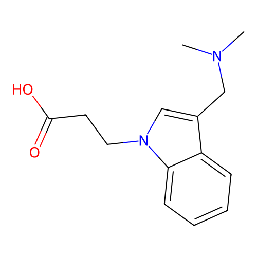 3-(3-Dimethylaminomethyl-indol-1-yl)-propionic acid structure