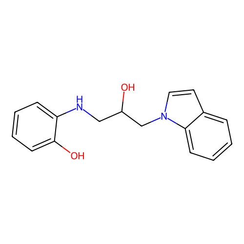 2-(2-Hydroxy-3-indol-1-yl-propylamino)-phenol structure