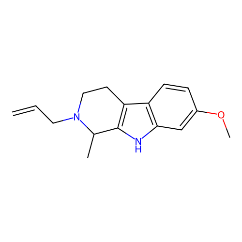 7-Methoxy-1-methyl-2-prop-2-enyl-1,3,4,9-tetrahydropyrido[3,4-b]indole structure