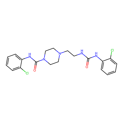 n-(2-chlorophenyl)-4-(2-{[(2-chlorophenyl)carbamoyl]amino}ethyl)piperazine-1-carboxamide structure