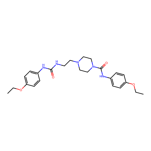 n-(4-ethoxyphenyl)-4-(2-{[(4-ethoxyphenyl)carbamoyl]amino}ethyl)piperazine-1-carboxamide structure