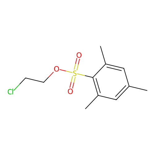 Benzenesulfonic acid, 2,4,6-trimethyl-, 2-chloroethyl ester structure