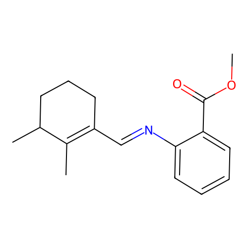 Methyl 2-[(2,3-dimethylcyclohexen-1-yl)methylideneamino]benzoate structure