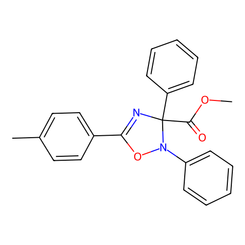 Methyl 5-(4-methylphenyl)-2,3-diphenyl-1,2,4-oxadiazole-3-carboxylate structure