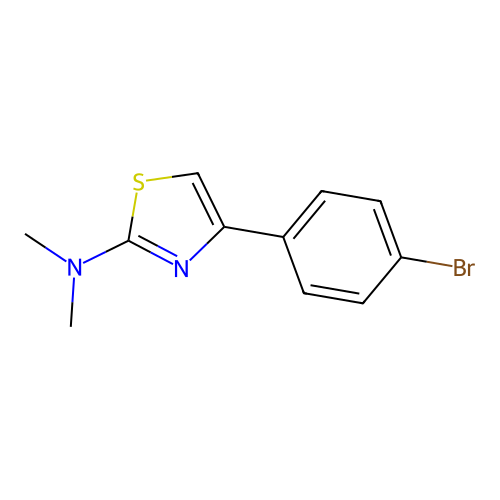 4-(4-bromophenyl)-N,N-dimethyl-1,3-thiazol-2-amine structure