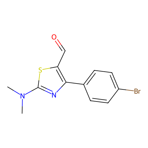 4-(4-Bromophenyl)-2-(dimethylamino)-1,3-thiazole-5-carbaldehyde structure