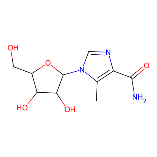 5-Methyl-1-beta-D-ribofuranosylimidazole-4-carboxamide structure