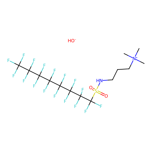 (3-(((Heptadecafluorooctyl)sulphonyl)amino)propyl)trimethylammonium hydroxide structure