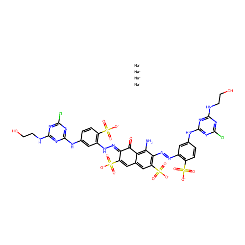 C32H29Cl2N15O15S4.4Na structure