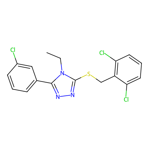 3-(3-Chlorophenyl)-5-[(2,6-dichlorophenyl)methylsulfanyl]-4-ethyl-1,2,4-triazole structure