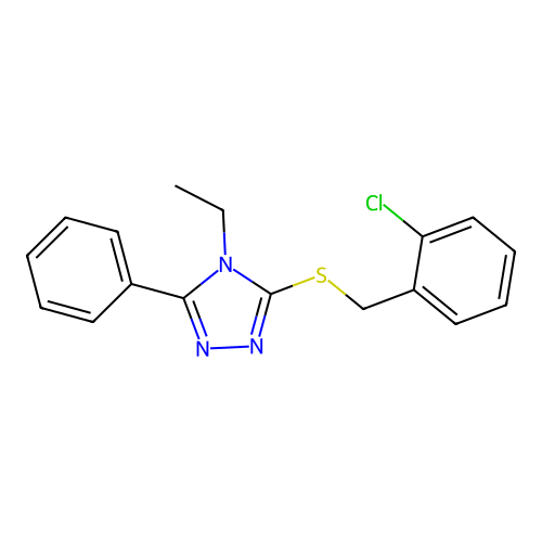 3-[(2-Chlorophenyl)methylthio]-4-ethyl-5-phenyl-1,2,4-triazole structure