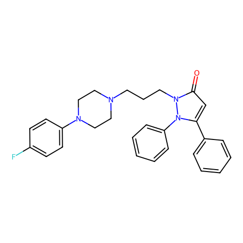 1,2-Dihydro-1,5-diphenyl-2-(3-(4-(4-fluorophenyl)-1-piperazinyl)propyl)-3H-pyrazol-3-one structure