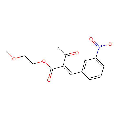 2-Methoxyethyl 2-((3-nitrophenyl)methylene)acetoacetate structure