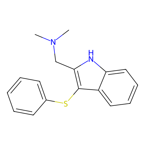 N,N-Dimethyl-1-[3-(phenylsulfanyl)-1H-indol-2-yl]methanamine structure
