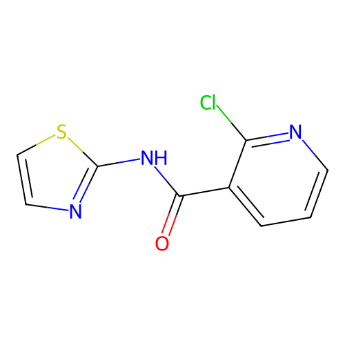 2-chloro-N-(1,3-thiazol-2-yl)pyridine-3-carboxamide structure