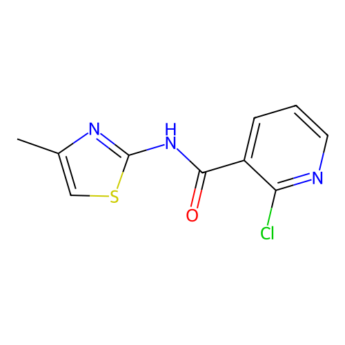 2-chloro-N-(4-methyl-1,3-thiazol-2-yl)pyridine-3-carboxamide structure