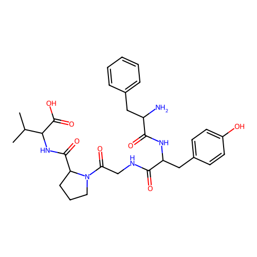 H-PHE-TYR-GLY-PRO-VAL-OH structure