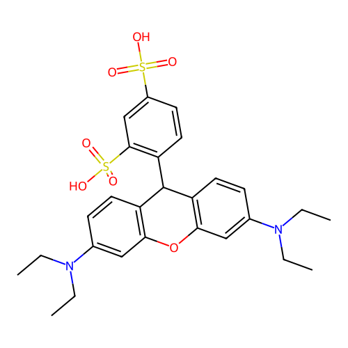 4-(3,6-Bis(diethylamino)-9H-xanthen-9-yl)benzene-1,3-disulphonic acid structure