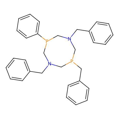 1,5,3,7-Diazadiphosphocine, octahydro-3-phenyl-1,5,7-tris(phenylmethyl)- structure