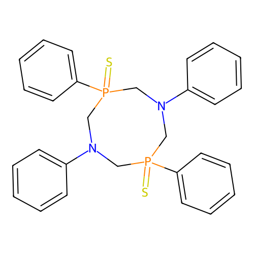 1,5,3,7-Diazadiphosphocine, octahydro-1,3,5,7-tetraphenyl-, 3,7-disulfide structure
