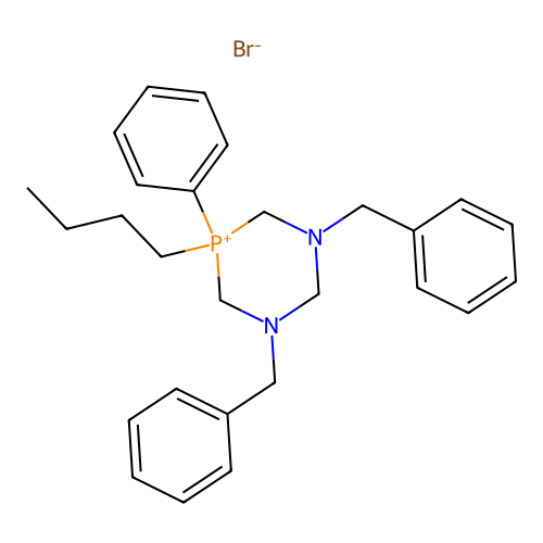 1,3-Dibenzyl-5-butyl-5-phenyl-1,3,5-diazaphosphinan-5-ium bromide structure