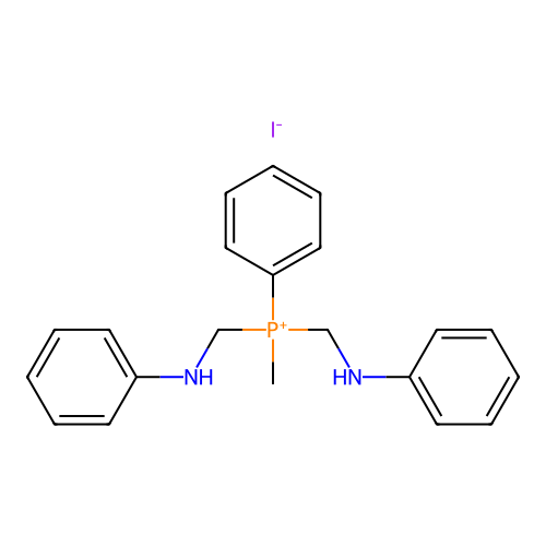 Phosphonium, methylphenylbis((phenylamino)methyl)-, iodide structure