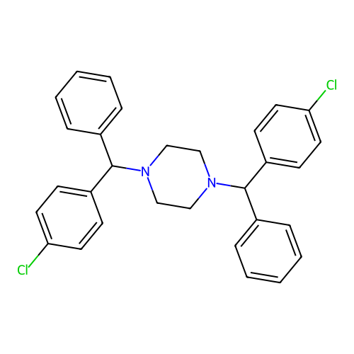 1,4-Bis[(4-chlorophenyl)phenylmethyl]piperazine structure