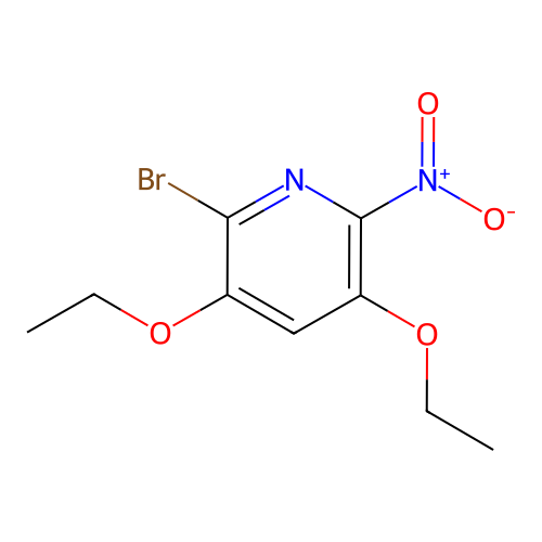 2-Bromo-3,5-diethoxy-6-nitropyridine structure