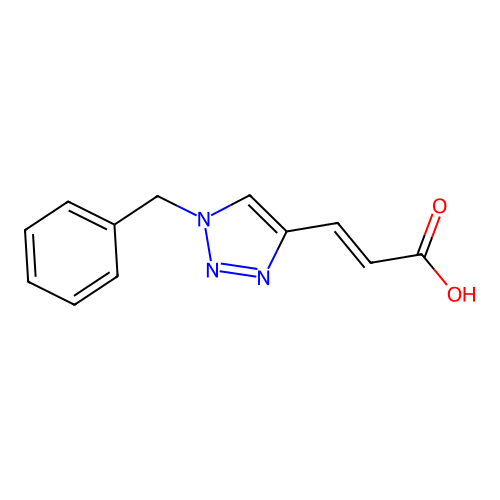 (2E)-3-(1-benzyl-1H-1,2,3-triazol-4-yl)acrylic acid structure