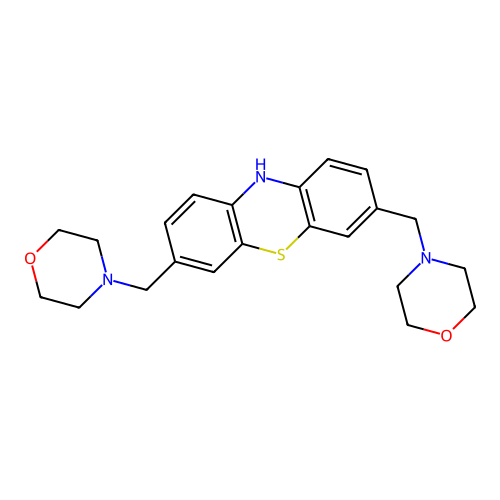 4-[[7-(morpholin-4-ylmethyl)-10H-phenothiazin-3-yl]methyl]morpholine structure