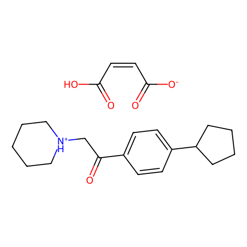 Ethanone, 1-(4-cyclopentylphenyl)-2-(1-piperidinyl)-, (Z)-2-butenedioate (1:1) structure