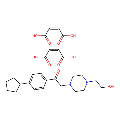 Ethanone, 1-(4-cyclopentylphenyl)-2-(4-(2-hydroxyethyl)-1-piperazinyl)-, (Z)-2-butenedioate (1:2) structure