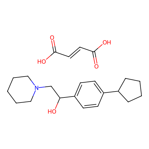 But-2-enedioic acid;1-(4-cyclopentylphenyl)-2-piperidin-1-ylethanol structure