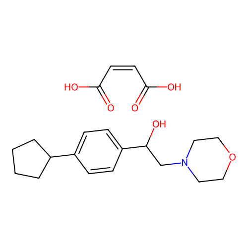 4-Morpholineethanol, alpha-(4-cyclopentylphenyl)-, (Z)-2-butenedioate (1:1) structure