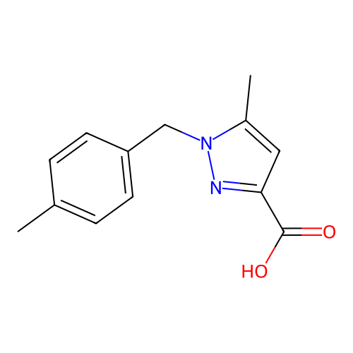 1-(4-Methylbenzyl)-5-methyl-1H-pyrazole-3-carboxylic acid structure