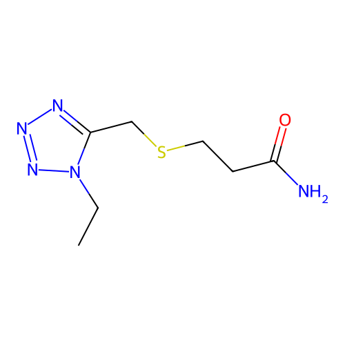 Propanamide, 3-(((1-ethyl-1H-tetrazol-5-yl)methyl)thio)- structure