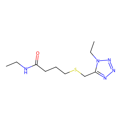 Butanamide, N-ethyl-4-(((1-ethyl-1H-tetrazol-5-yl)methyl)thio)- structure